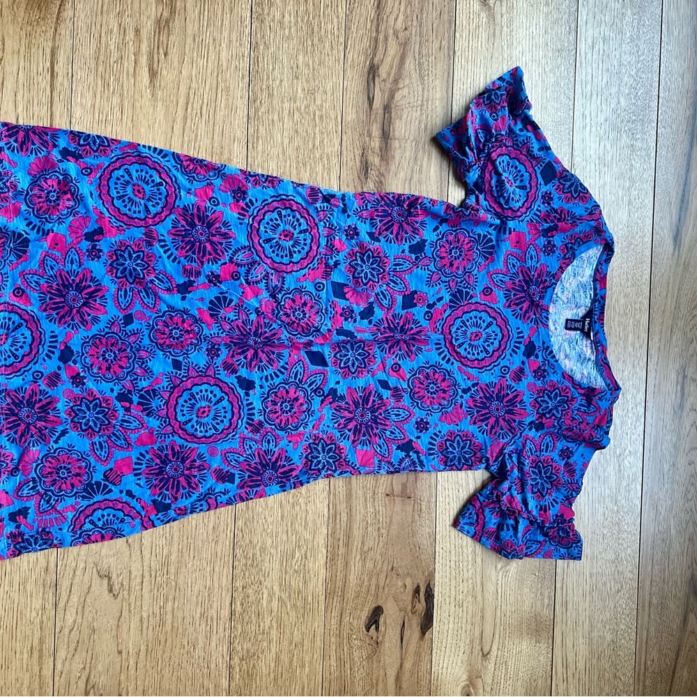 Floral Blue and Pink Kids Dress